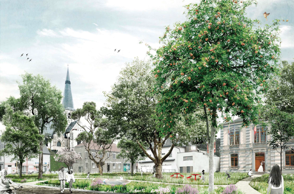 Onthardings- en rioleringswerken in het centrum van Huldenberg